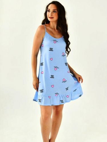 Сорочка ночная женская "Волшебство" (бретель) (голубой)