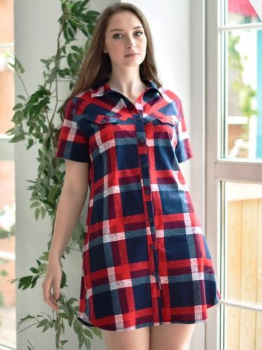 Халат женский "Рубашка" (гранатовый)