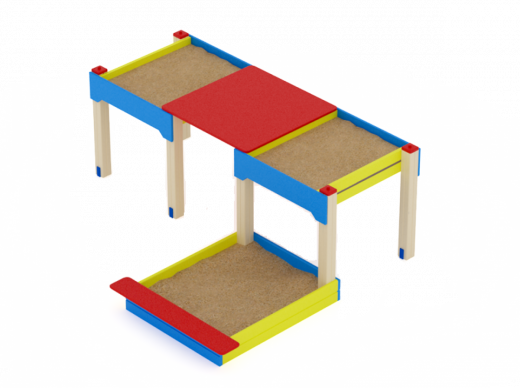 Песочница Забота тройная комбинированная 2240х2730х1020