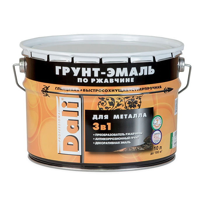 Грунт-эмаль по ржавчине 3в1 гладкая, ЗАО "НПП Рогнеда" RAL 1014 - слоновая кость, 10л.