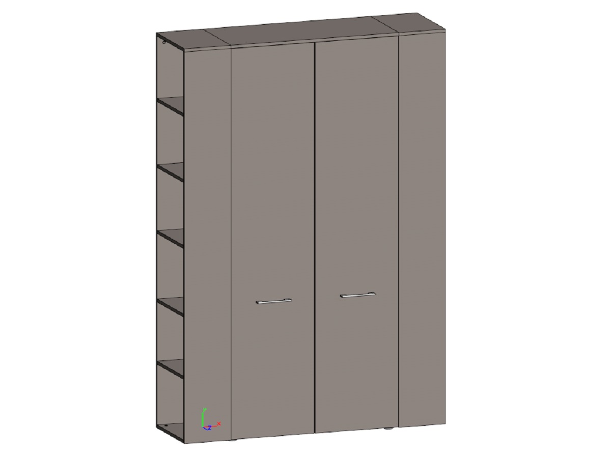 Гардероб с боковыми  стеллажами