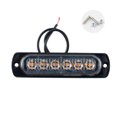 Светодиодный габарит 6 диодов желтый 12-24V GB1576