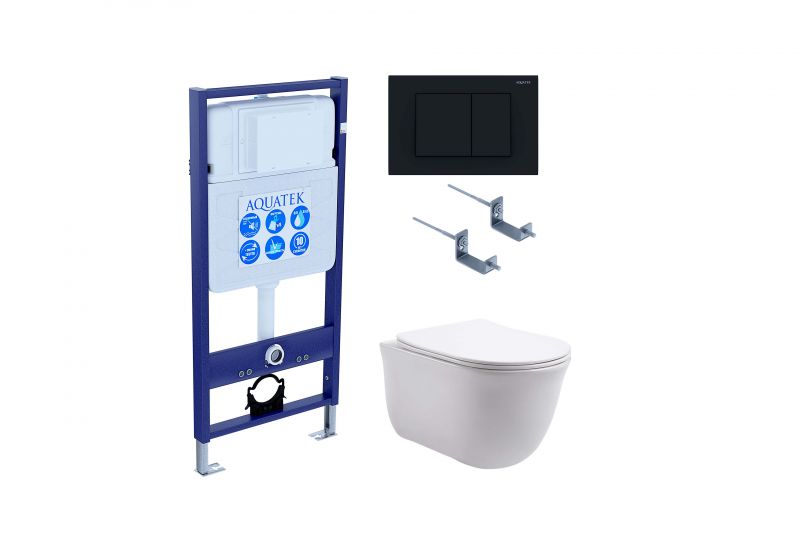 Комплект инсталляции с  подвесным унитазом и клавишей Aquatek SET AQUATEK КЛАССИК-012 4в1