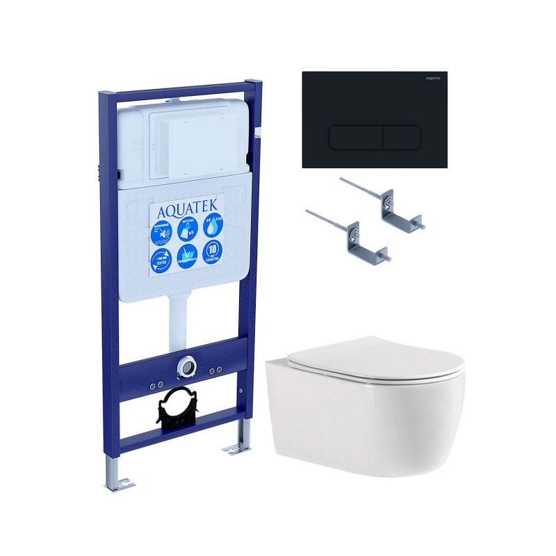 Комплект инсталляции с  подвесным унитазом и клавишей Aquatek SET AQUATEK ЕВРОПА cmp017