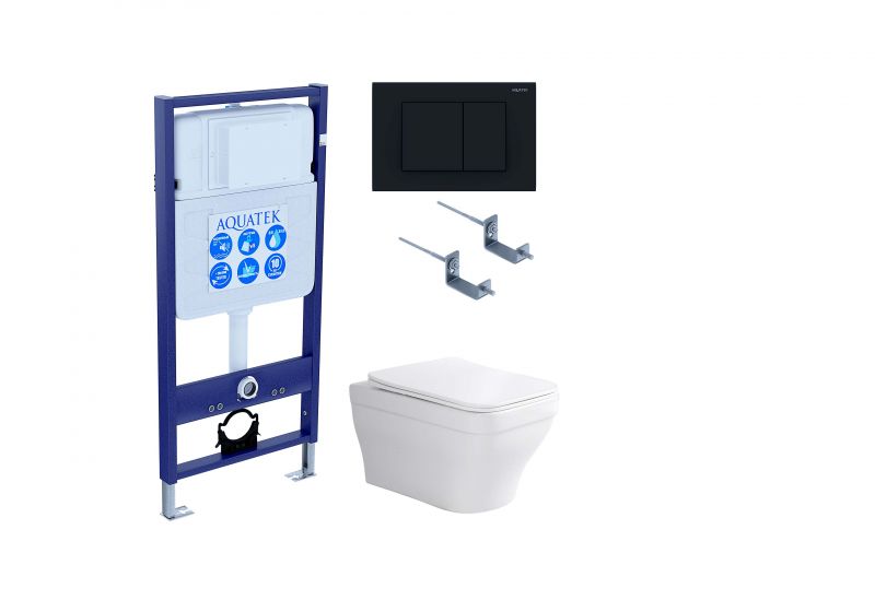 Комплект инсталляции с  подвесным унитазом и клавишей Aquatek SET AQUATEK АМАДЕО-012 4в1