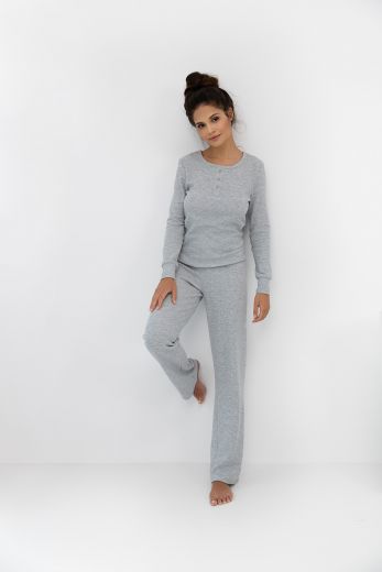 Комплект домашней одежды женский SENSIS Jade, лонгслив, брюки, серый