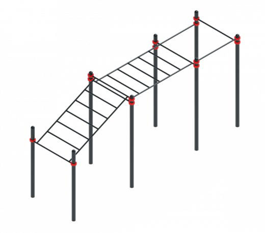 Воркаут комплекс 40 с наклонным рукоходом (89) 5470х1500х2600