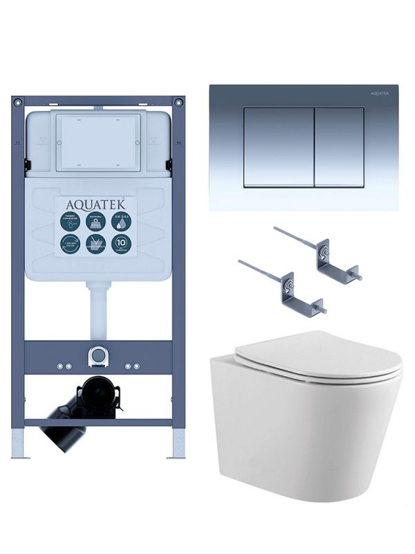 Комплект инсталляции с  подвесным унитазом и клавишей Aquatek SET AQUATEK ВЕГА T PNS002