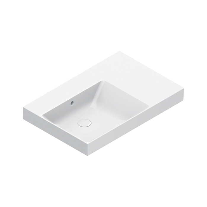 Изображение Раковина Catalano Zero 120790001 75x50 см чаша слева без отверстий цвет белый глянцевый