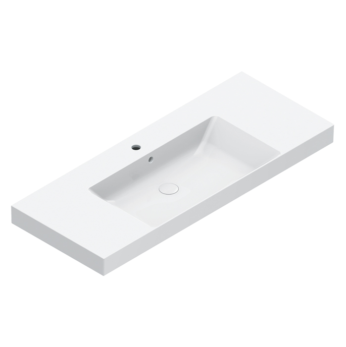 Изображение Раковина Catalano Zero 121261001 125x50 см с 1 отверстием цвет белый глянцевый