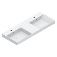 Раковина Catalano Zero 121272001 125x50 см двойная c 2 отв. цвет белый глянцевый схема 1