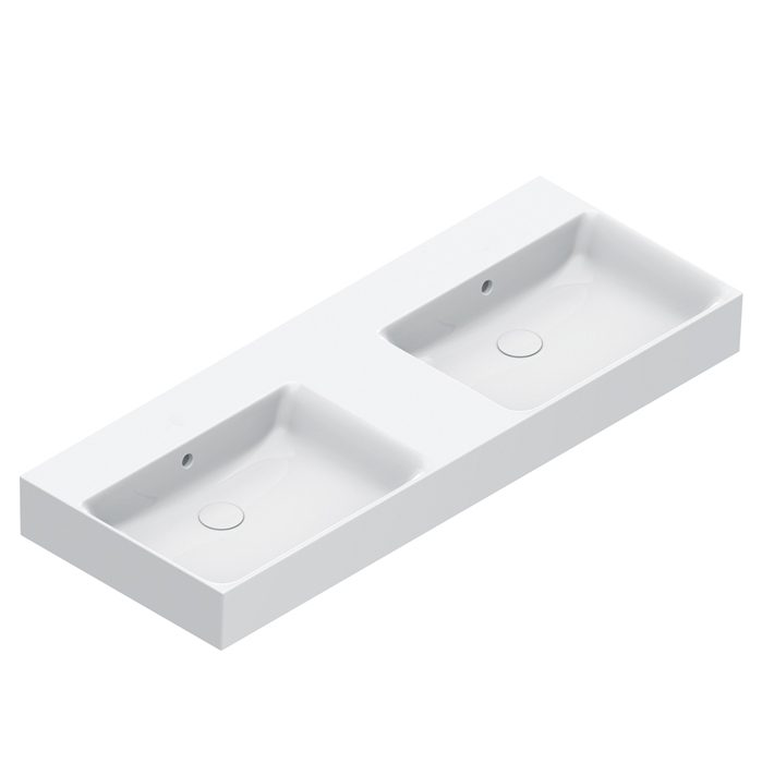 Раковина двойная подвесная Catalano PREMIUM 221220001 120x47 см покрытие Cataglaze+ цвет белый глянцевый