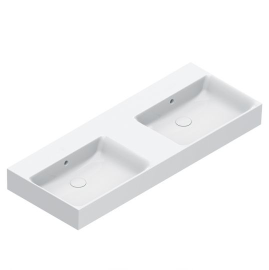 Раковина двойная подвесная Catalano PREMIUM 221220001 120x47 см покрытие Cataglaze+ цвет белый глянцевый схема 1