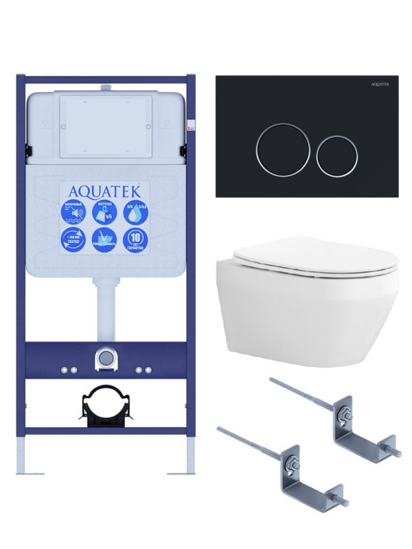 Комплект инсталляции с  подвесным унитазом и клавишей Aquatek SET AQUATEK ЛЕЯ Т-0-20 4в1