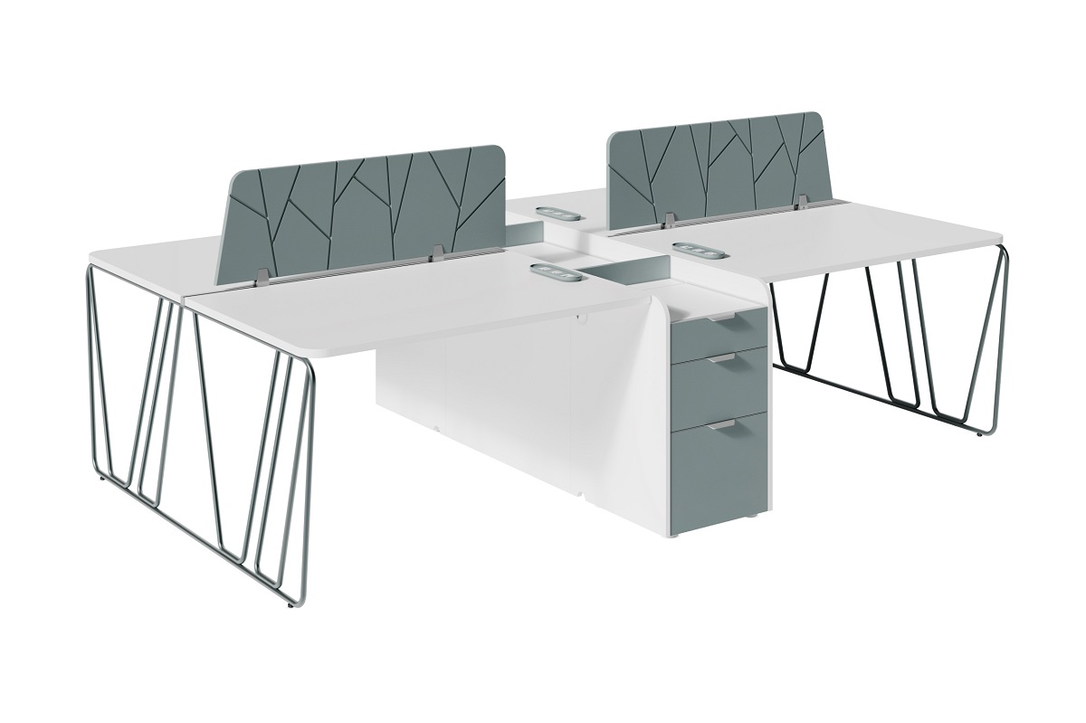 Композиция 2 двойных бенча с ажурной ногой и тумбами