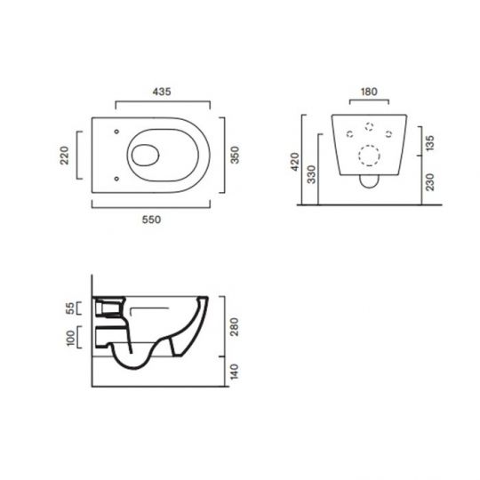 Catalano Sfera 511500001 унитаз подвесной 50х35 см схема 10