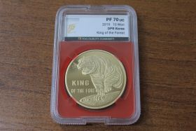 КНДР 10 вон "Король леса. Тигр" 2019 год Proof