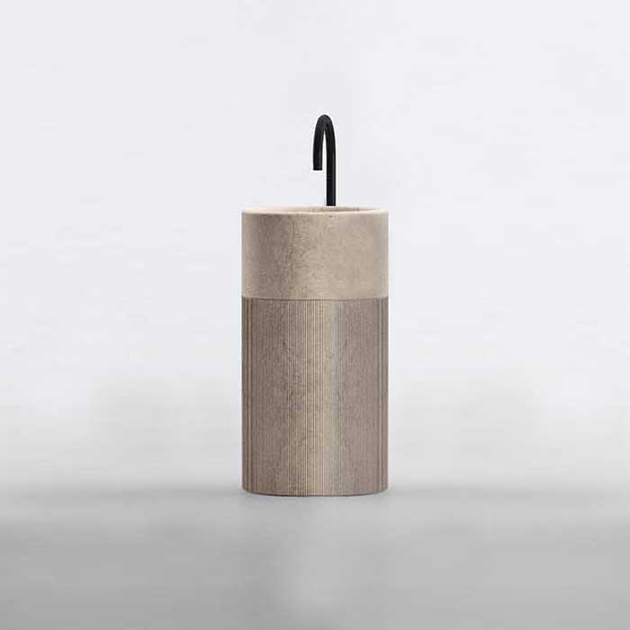 Изображение Раковина напольная NOORTH Milldue edition ROMA II 45х45x88 см корпус фрезерованный Moka Cream, раковина Moka Cream