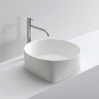 Раковина накладная NOORTH Milldue edition AZUMA 45 44,6х44,6х16 см из CRISTALPLANT цвет белый матовый схема 1