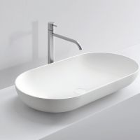 Раковина накладная NOORTH Milldue edition BLEND 81 81х42х13 см из CRISTALPLANT цвет белый матовый схема 1