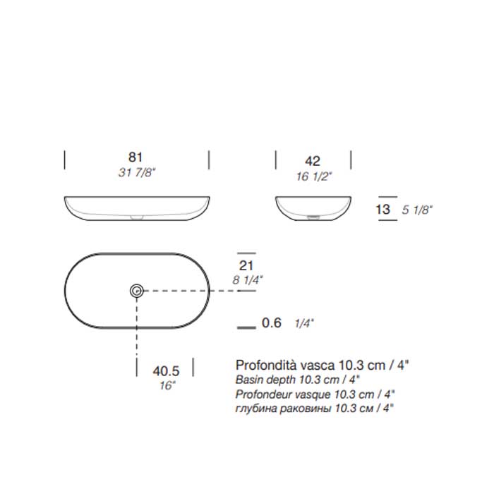 Раковина накладная NOORTH Milldue edition BLEND 81 81х42х13 см из CRISTALPLANT цвет белый матовый ФОТО