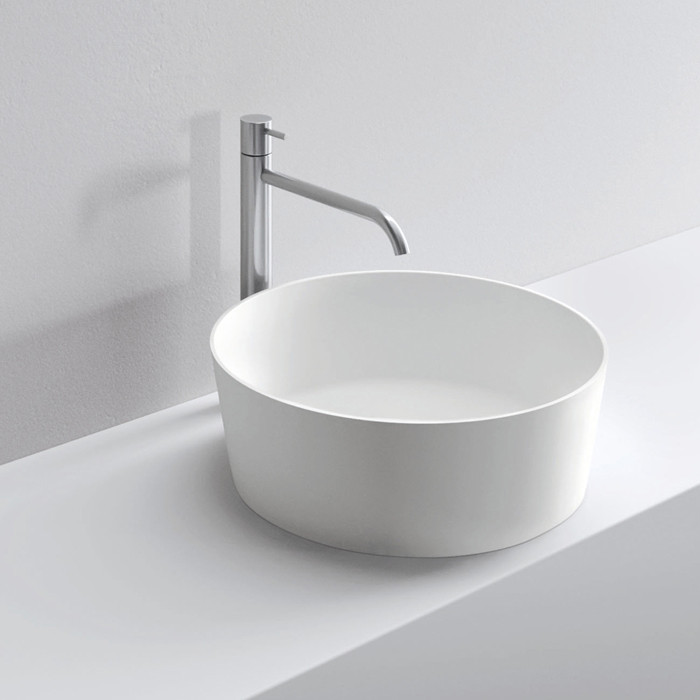 Изображение Раковина накладная NOORTH Milldue edition KEEL 45 45х45х15 см из CRISTALPLANT цвет белый матовый