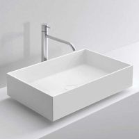 Раковина накладная NOORTH Milldue edition STEP 63_12 63х38х12,2 см из CRISTALPLANT без отв для смесителя, цвет белый матовый схема 1