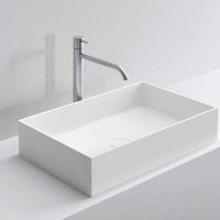 Раковина накладная NOORTH Milldue edition STEP 63_14 63х38х14,2 см из CRISTALPLANT без отв для смесителя, цвет белый матовый схема 1