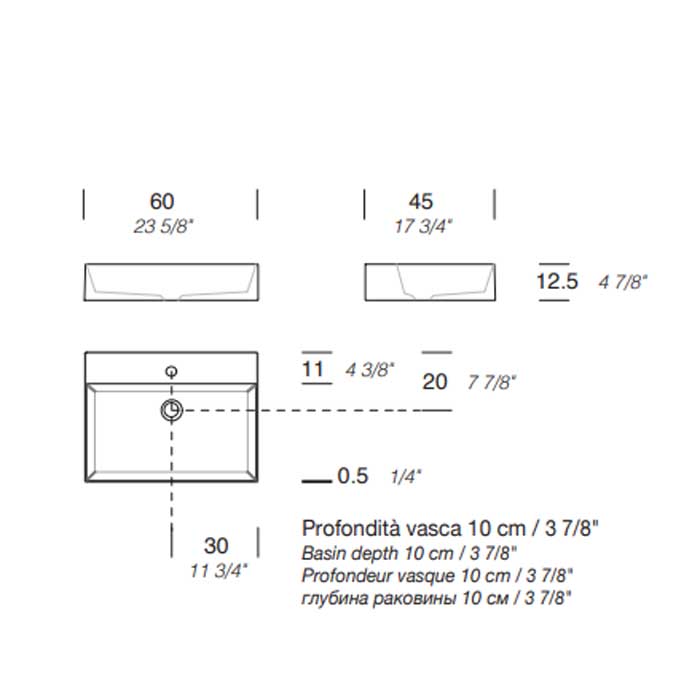 Раковина накладная NOORTH Milldue edition KID 60 60х45х12,5 см из керамики цвет белый глянцевый ФОТО