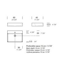 Раковина накладная NOORTH Milldue edition KID 60 60х45х12,5 см из керамики цвет белый глянцевый схема 2
