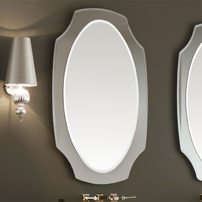 Изображение Зеркало VITAGE Milldue edition NOTRE DAME 67,8х110х3 см с фигурной рамой из скошенного дымчатового зеркала, без подсветки