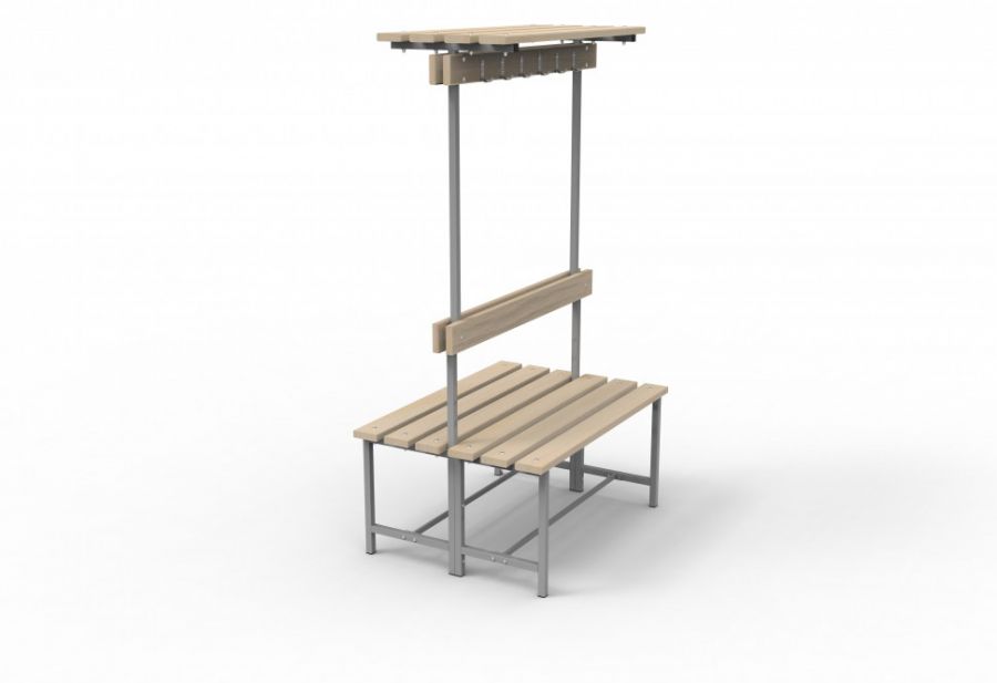 Скамья СВТ-7(2) (двойная, с крючками, полкой) Скамья СВТ-7(2) (двойная, с крючками, полкой)