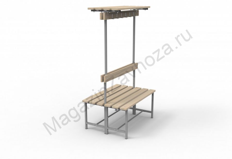 Скамья СВТ-7(2) (двойная, с крючками, полкой)