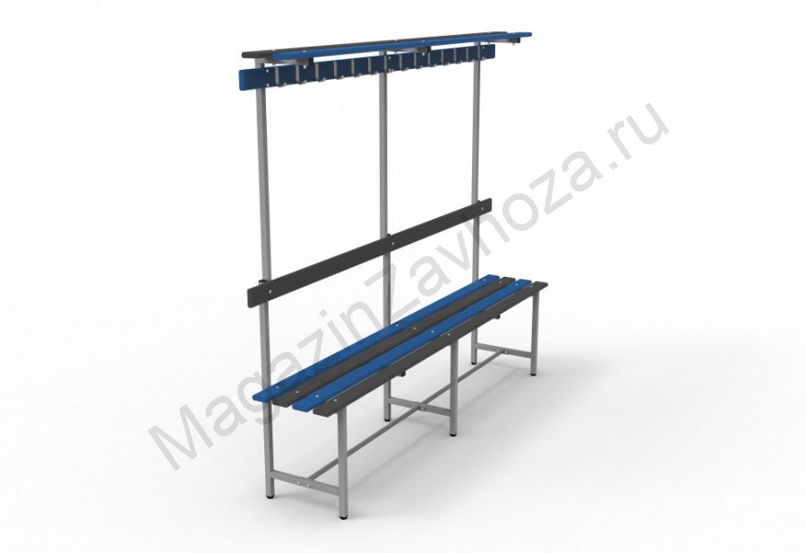 Скамья с вешалкой для душевой СВТ-9П с регулируемыми опорами