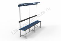 Скамья с вешалкой для душевой СВТ-9П с регулируемыми опорами
