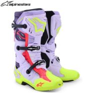 Мотоботы Alpinestars Tech 10 Supervented, лилово-жёлтые