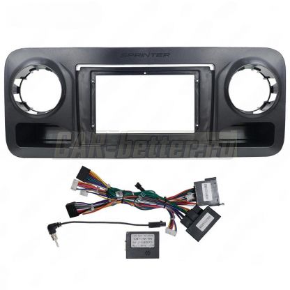 Рамка переходная и проводка Mercedes-benz Sprinter (W907) 2018-2023 для Ownice, Teyes, Mekede (SF-1021)