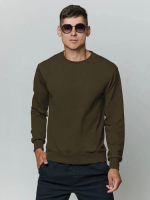 Лонгслив мужской футер двухнитка, Арт. 810 [хаки]