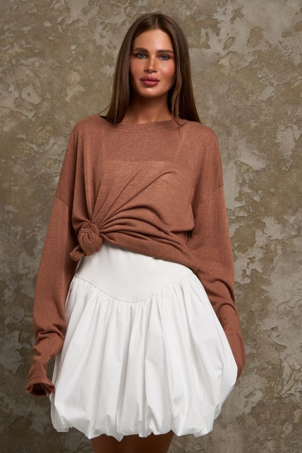 Лонгслив Флам [коричневый]