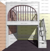 Кровать-чердак Домик Fairy Land Sky Santana №78, Массив