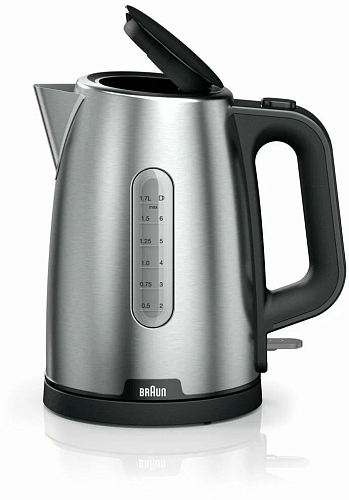 Чайник Braun WK1500BK PurShine 1.7л. 2200Вт черный/нержавеющая сталь (металл/пластик)