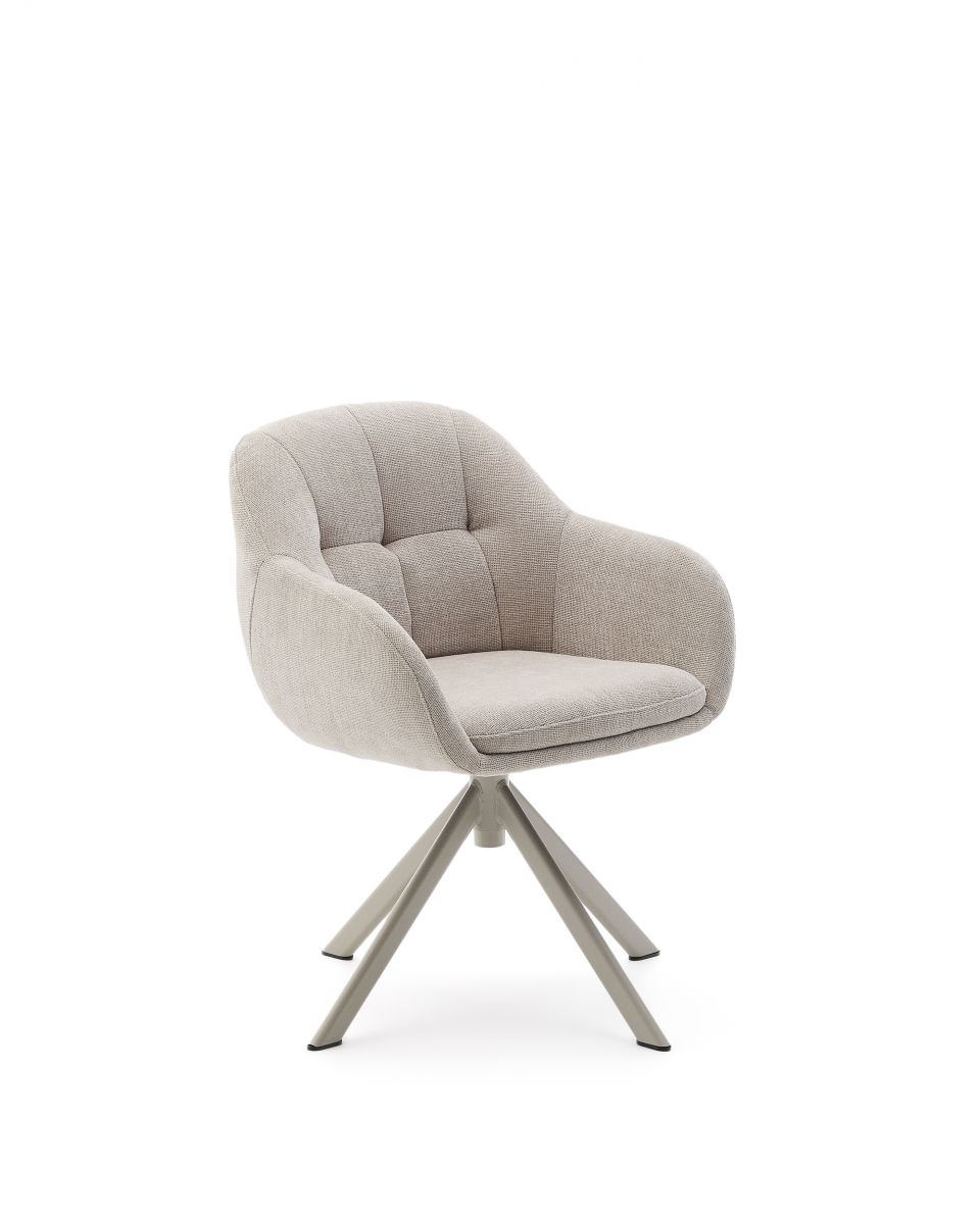 Dorina Вращающееся кресло из бежевого шенилла