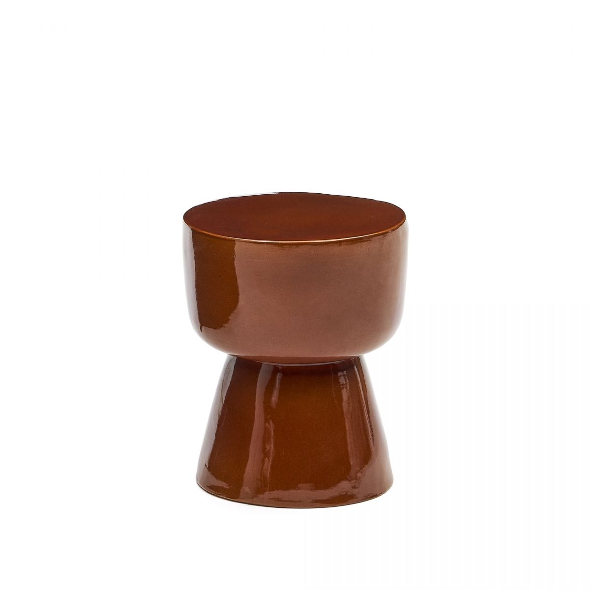 Приставной столик Mesquida из керамики коричневый