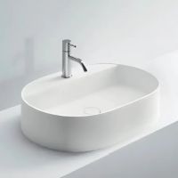 Раковина накладная NOORTH Milldue edition LOOP 63,4х43х13 см из CRISTALPLANT с 1 отв для смесителя, цвет белый матовый схема 1