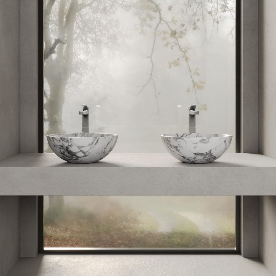 Раковина накладная мрамор Dea Design Marble Novara DD1512 400 40x40xh15 см