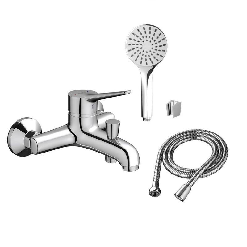 Смеситель для ванны и душа с душевым набором Dorff Optima D2010008, хром