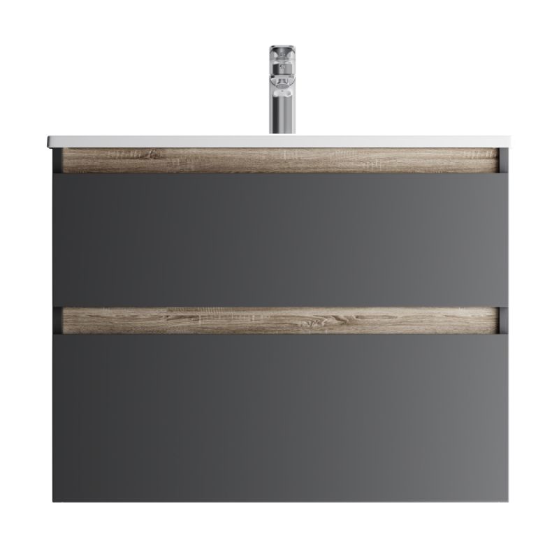 Тумба под раковину AM.PM X-Joy, подвесная, 80 см, черный матовый M85AFHX0802BM