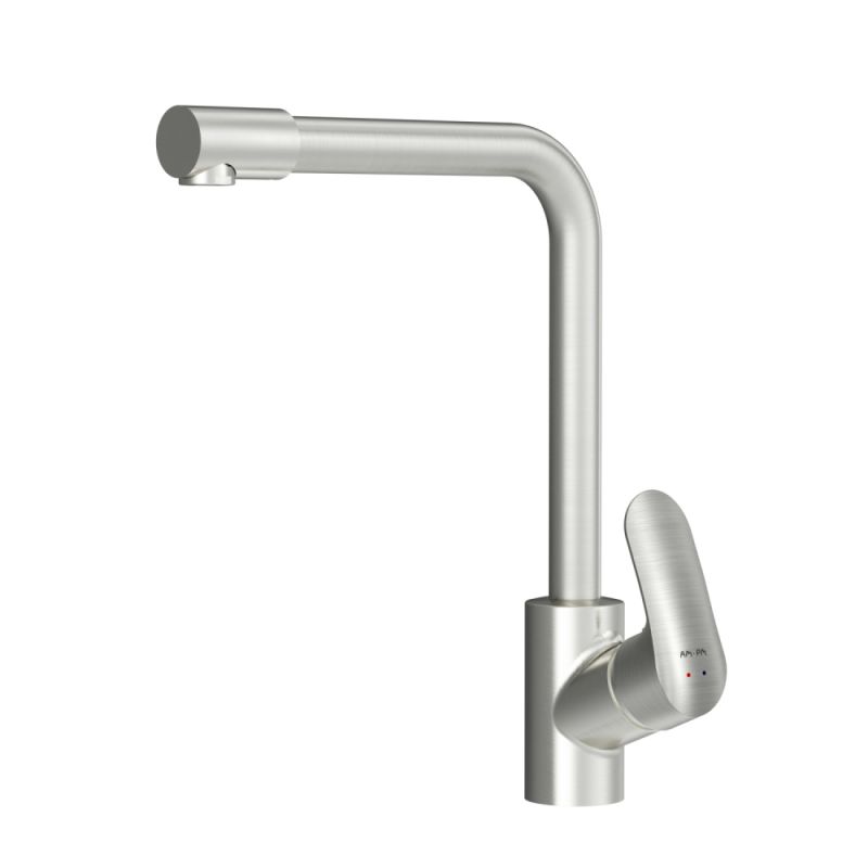 Смеситель для кухни с каналом для питьевой воды, L-излив, сатин AM.PM Like F8005711, сатин