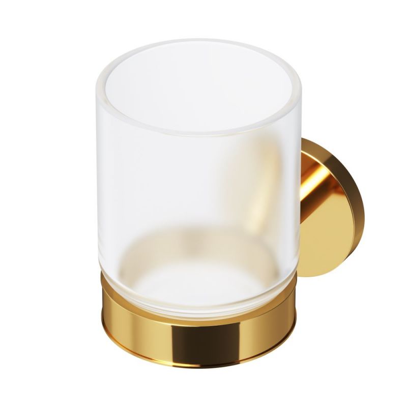 Стеклянный стакан с настенным держателем, золото AM.PM X-Joy A85A34399