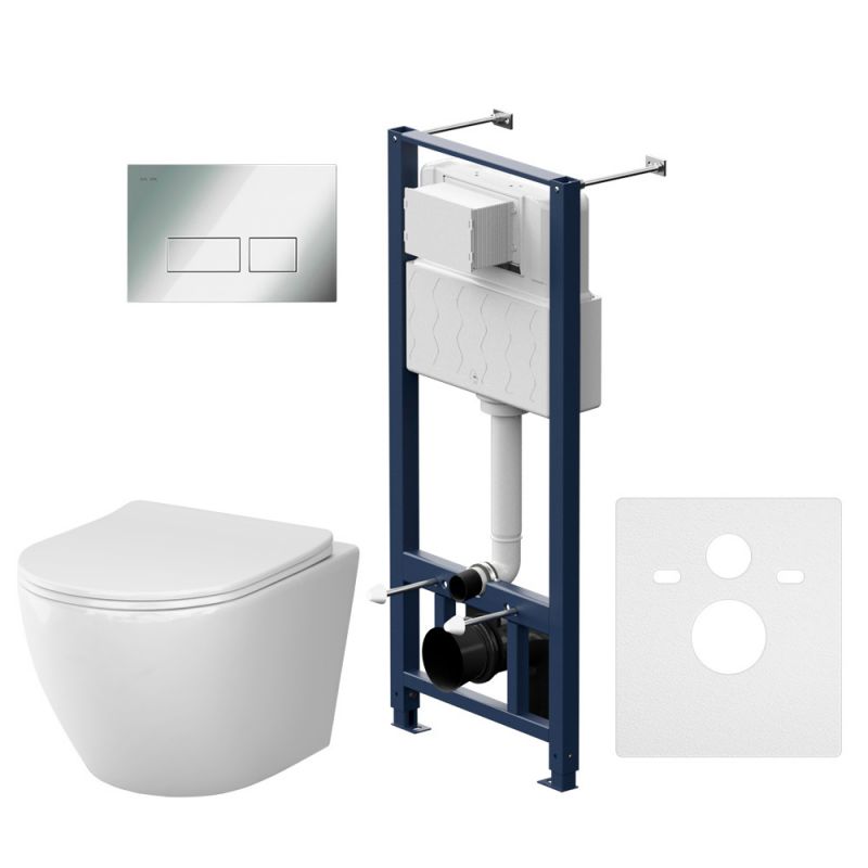 Инсталляция AM.PM с клав Pro S глянц хром с подвесным унитазом Like Aquaspin IS47051.801900